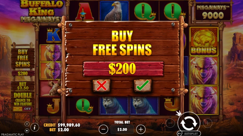 Buffalo King Megaways Slot Feature Buy