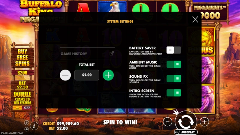 Buffalo King Megaways Slot Grafika